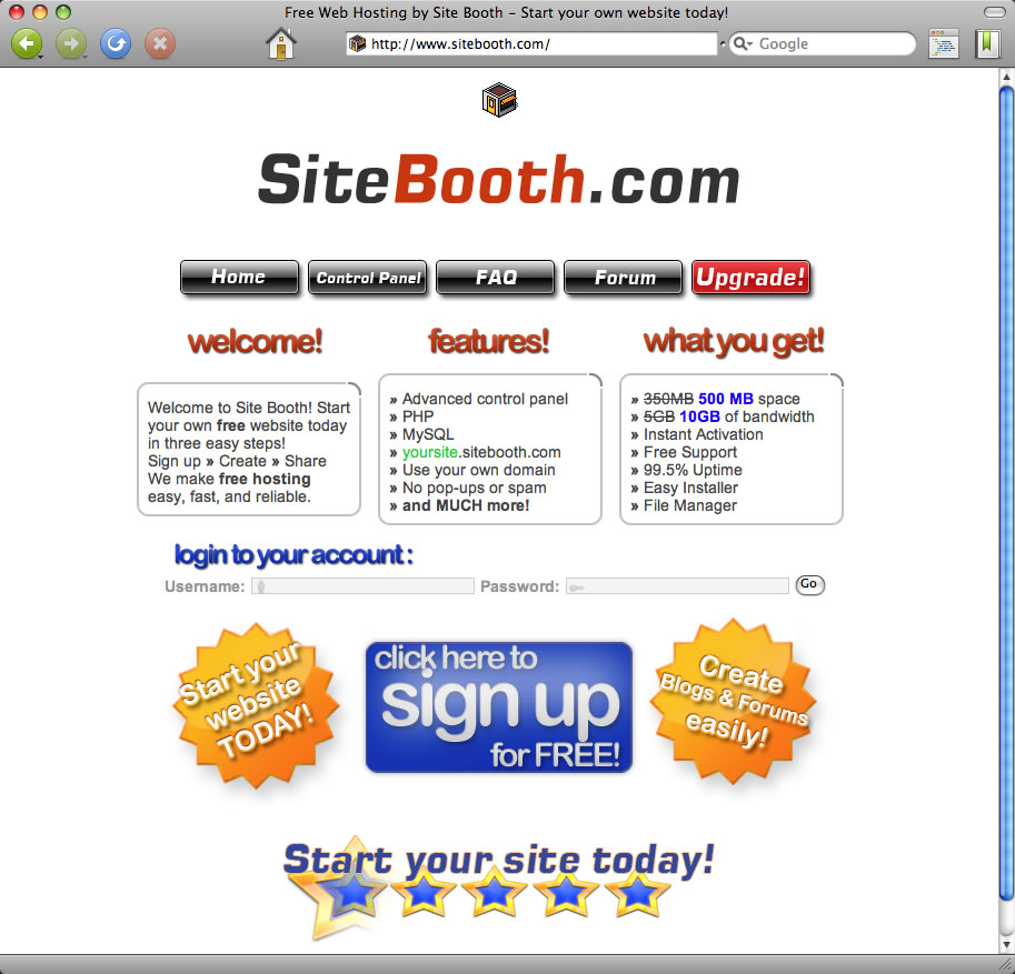 top abused free hosting providers sitebooth.com phreesite.com 101freehost.com